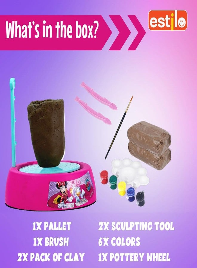 إستلو مجموعة عجلة الخزف من إستيلو | مجموعة الخزف والرسم | مجموعة ألعاب فنية وحرفية للمبتدئين | تتضمن طين تشكيل، وأدوات نحت، وألوان وفرش | هدية للأطفال من عمر 8 سنوات فما فوق (ميني) - Image 5